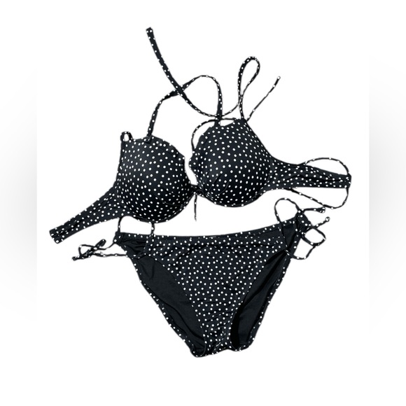 Bikini Dolce & Gabbana Noir Et Blanc à Pois - Taille M (IT 44 / UK10), Bonnet C - Neuf Avec étiquettes, Made In Italy